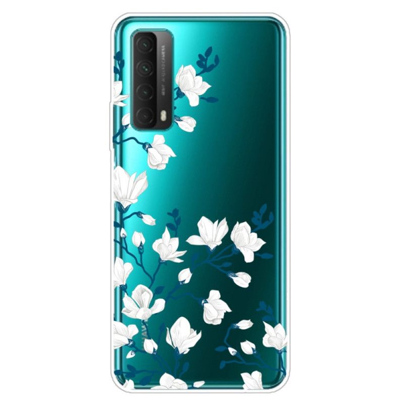 Deksel Huawei P Smart 2021 Mobildeksel Hvite Blomster