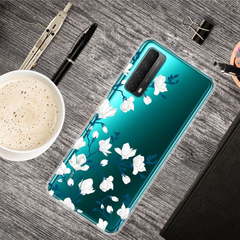 Deksel Huawei P Smart 2021 Mobildeksel Hvite Blomster