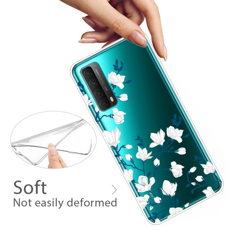 Deksel Huawei P Smart 2021 Mobildeksel Hvite Blomster