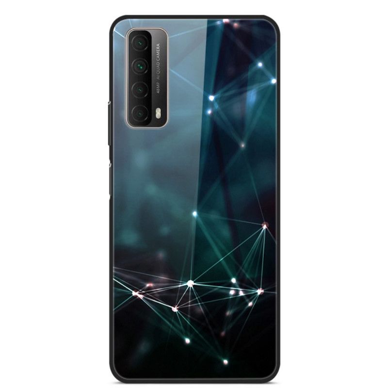 Deksel Huawei P Smart 2021 Rød Herdet Glass Med Radius