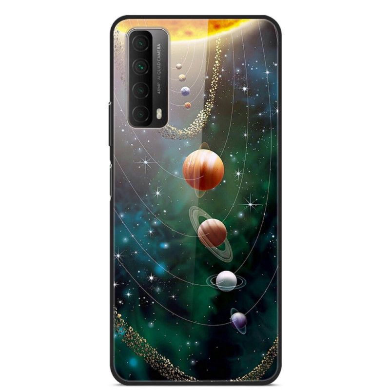 Deksel Huawei P Smart 2021 Solsystemet Planet Herdet Glass