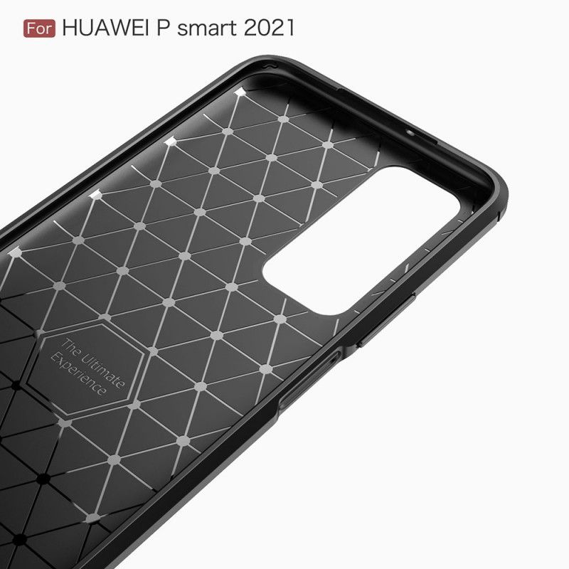 Deksel Huawei P Smart 2021 Svart Børstet Karbonfiber