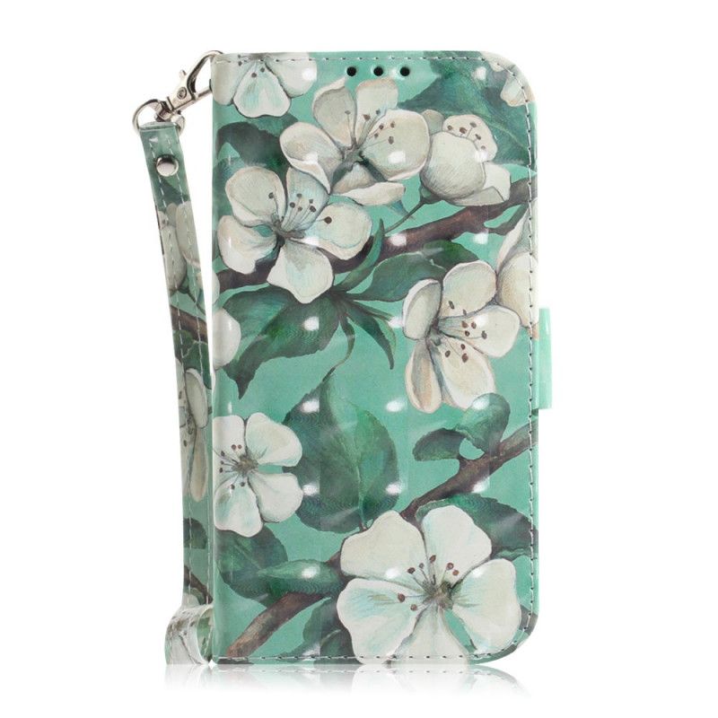 Folio Deksel for Huawei P Smart 2021 Blomstrende Gren Med Tanga