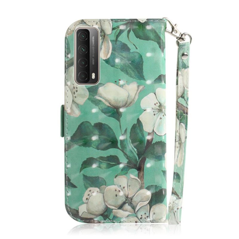 Folio Deksel for Huawei P Smart 2021 Blomstrende Gren Med Tanga