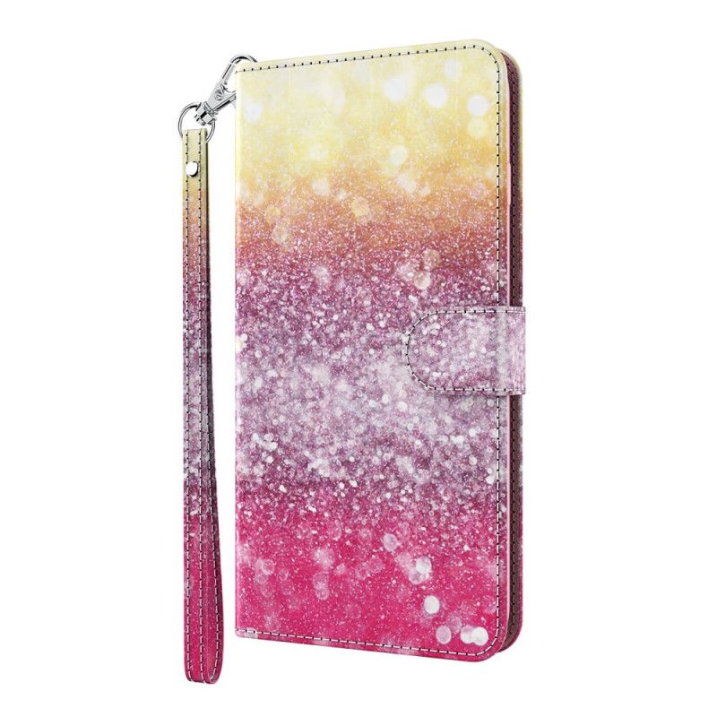 Folio Deksel for Huawei P Smart 2021 Magenta Glittergradient