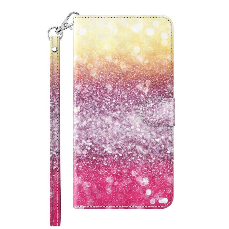 Folio Deksel for Huawei P Smart 2021 Magenta Glittergradient