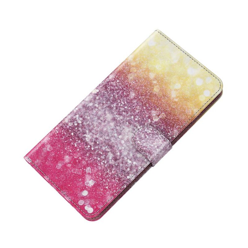 Folio Deksel for Huawei P Smart 2021 Magenta Glittergradient