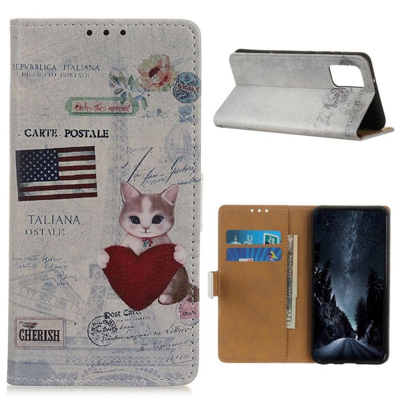 Folio Deksel for Huawei P Smart 2021 Omreisende Katt