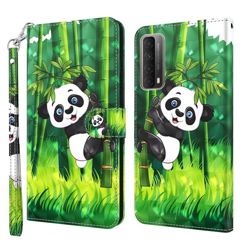 Folio Deksel for Huawei P Smart 2021 Panda Og Bambus