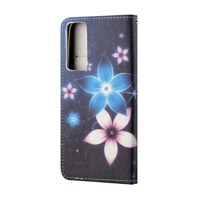 Folio Deksel Huawei P Smart 2021 Måneblomster Med Tanga Beskyttelse