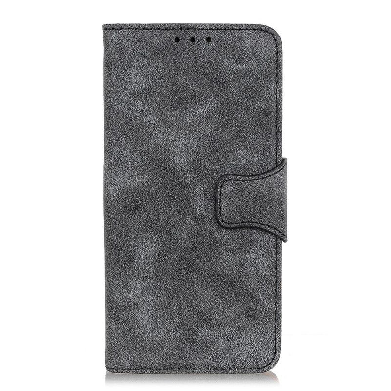 Folio Deksel Huawei P Smart 2021 Svart Vintage Delt Skinn