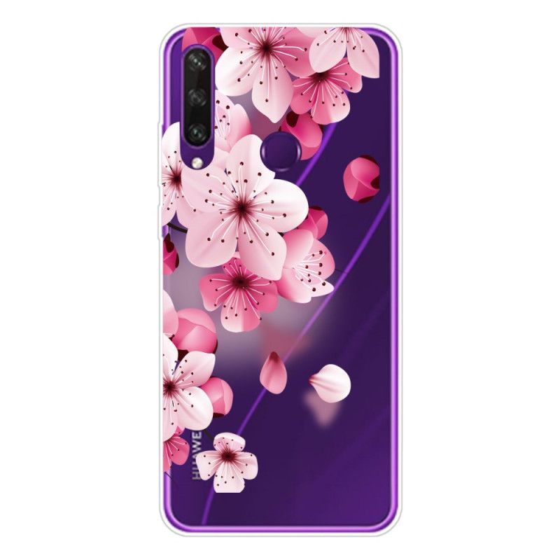 Deksel for Huawei Y6p Magenta Premium Blomster