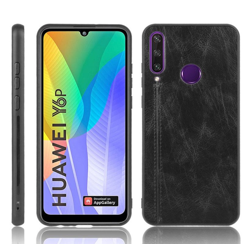 Deksel for Huawei Y6p Svart Sydd Skinneffekt