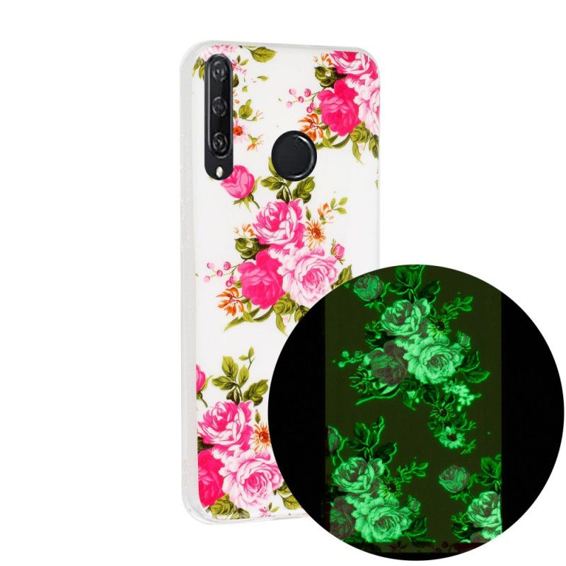 Deksel Huawei Y6p Fluorescerende Frihetsblomster Anti-fall