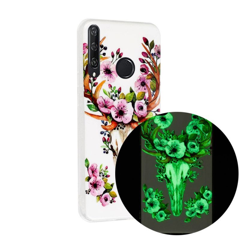 Deksel Huawei Y6p Mobildeksel Fluorescerende Blomstrende Elg