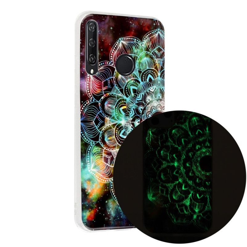 Deksel Huawei Y6p Svart Fluorescerende Blomsterserie