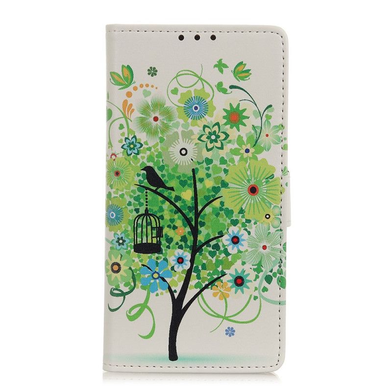 Folio Deksel for Huawei Y6p Grønn Blomstrende Tre