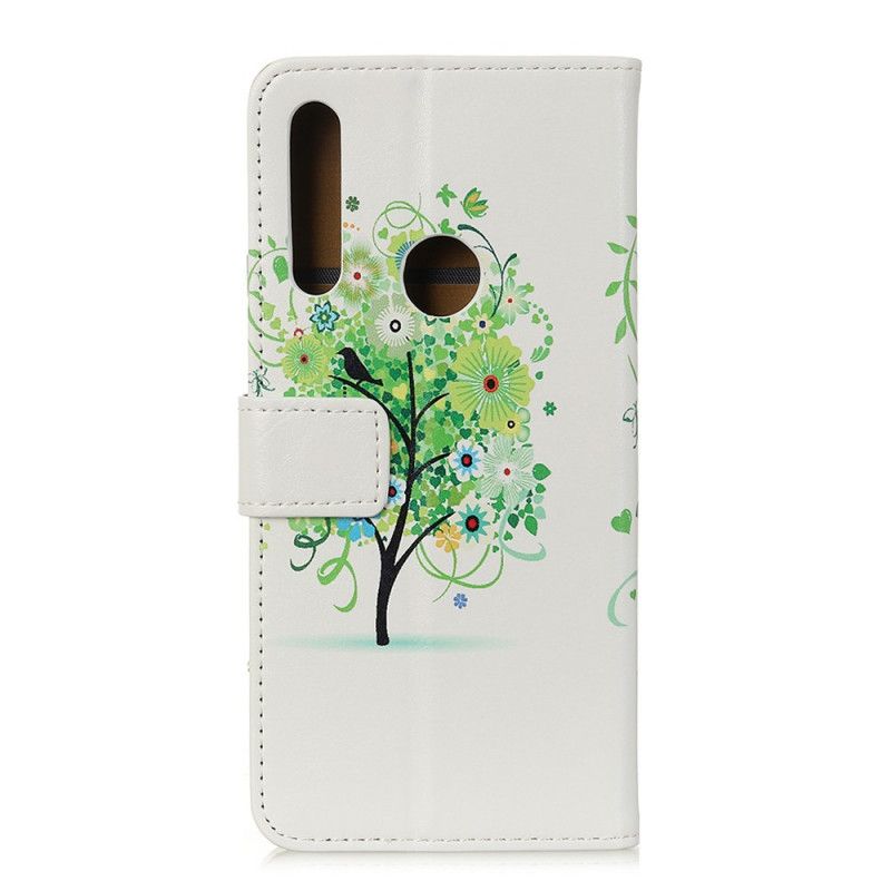 Folio Deksel for Huawei Y6p Grønn Blomstrende Tre