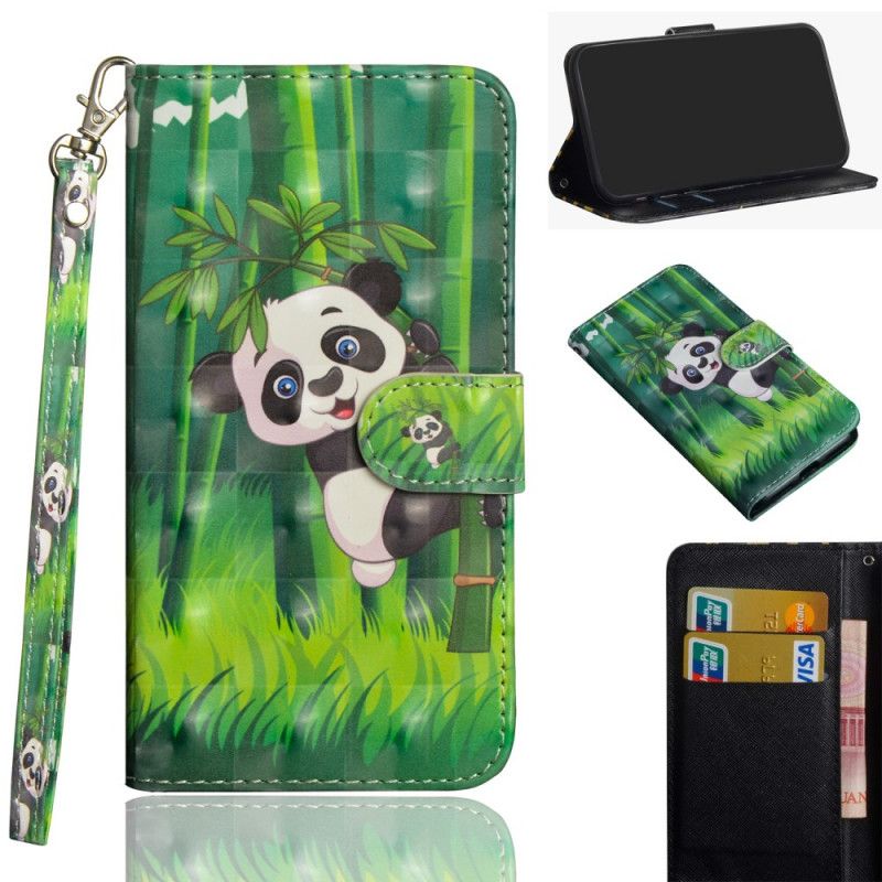 Folio Deksel for Huawei Y6p Panda Og Bambus