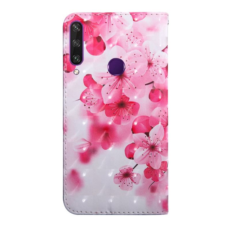 Folio Deksel for Huawei Y6p Rosa Blomster