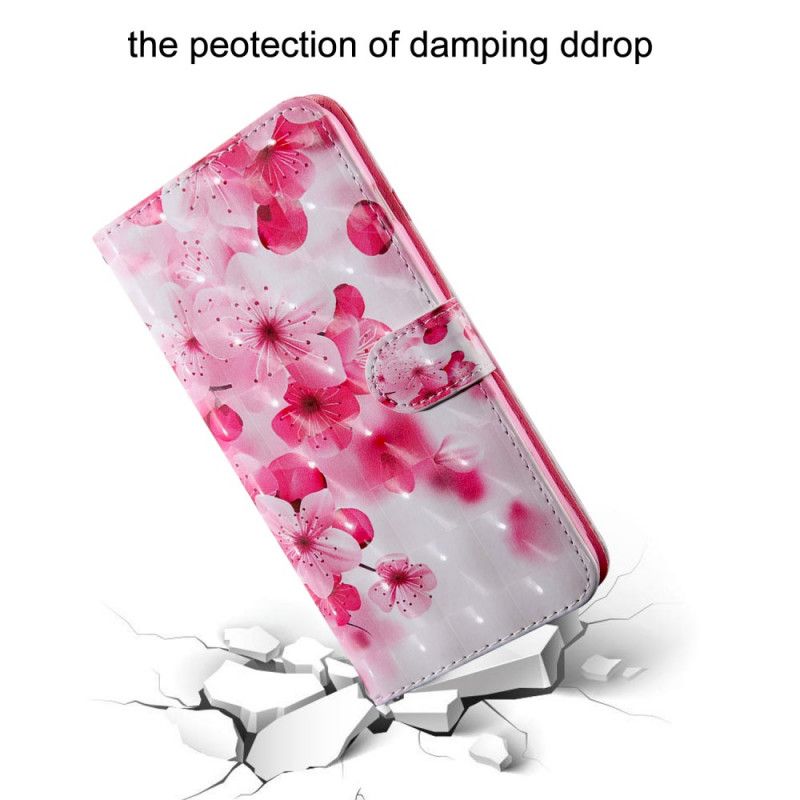 Folio Deksel for Huawei Y6p Rosa Blomster