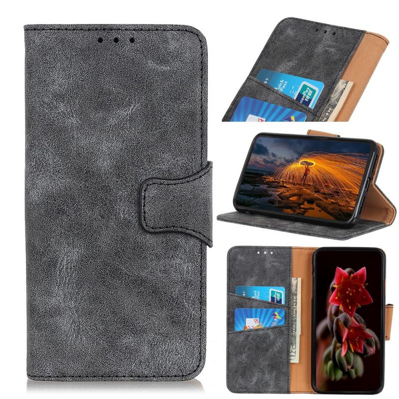 Folio Deksel Huawei Y6p Kaffe Vintage Delt Skinn