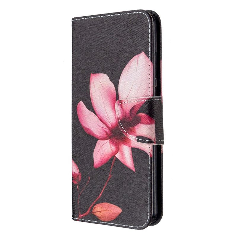 Folio Deksel Huawei Y6p Rosa Blomst Anti-fall