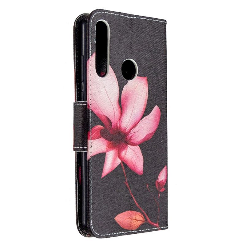 Folio Deksel Huawei Y6p Rosa Blomst Anti-fall