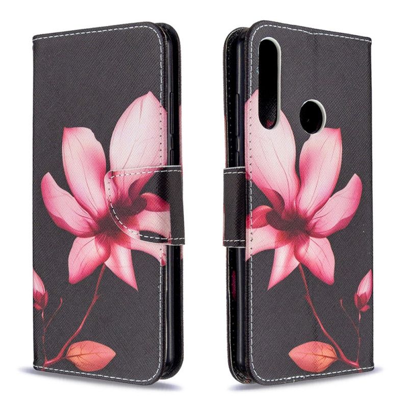 Folio Deksel Huawei Y6p Rosa Blomst Anti-fall