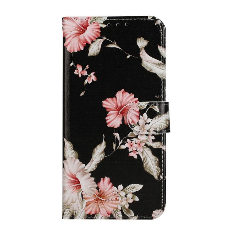 Folio Deksel Huawei Y6p Svart Utallige Blomster