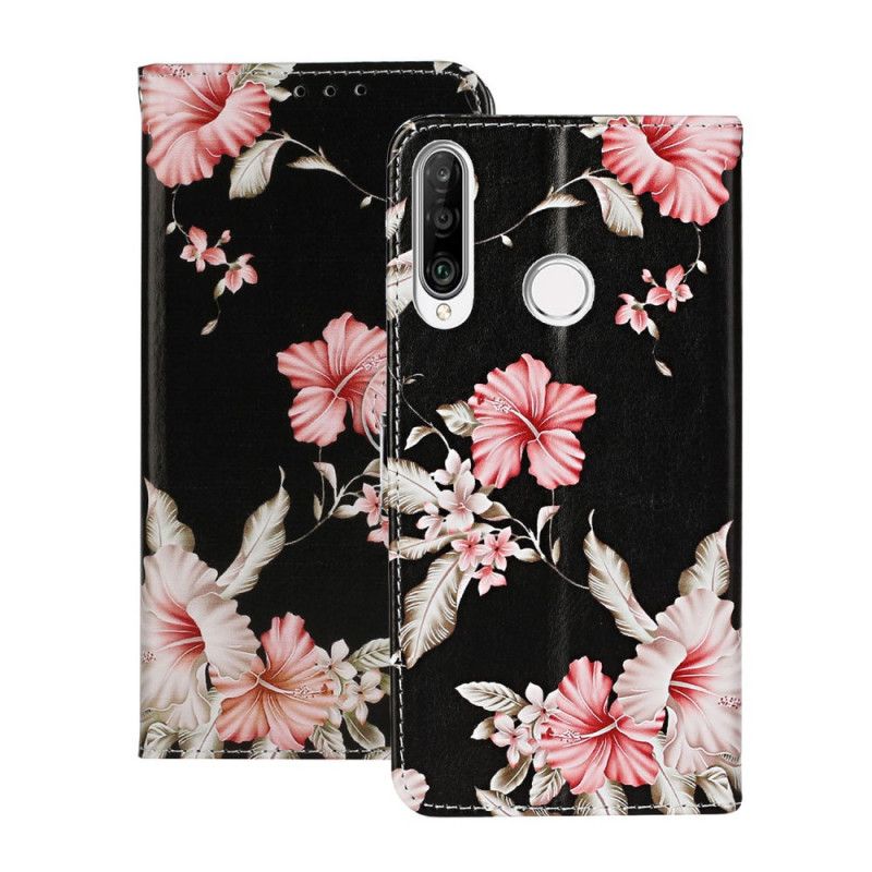 Folio Deksel Huawei Y6p Svart Utallige Blomster