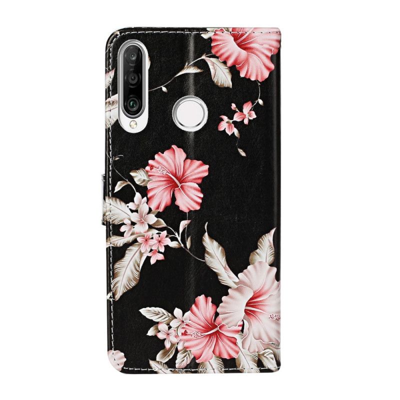 Folio Deksel Huawei Y6p Svart Utallige Blomster