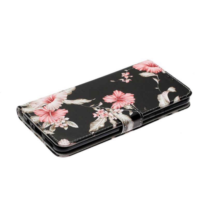 Folio Deksel Huawei Y6p Svart Utallige Blomster