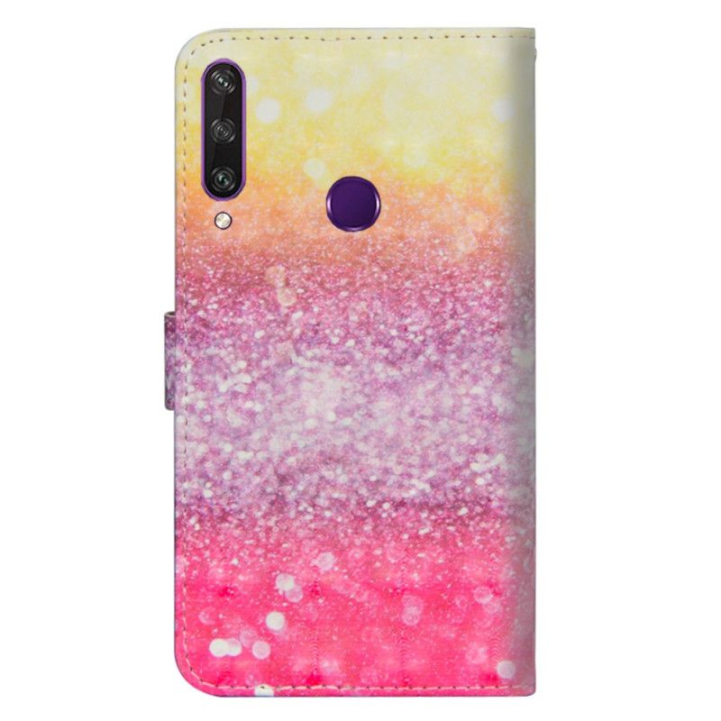 Lærdeksel Folio Deksel Huawei Y6p Mobildeksel Gradient Magenta Glitter