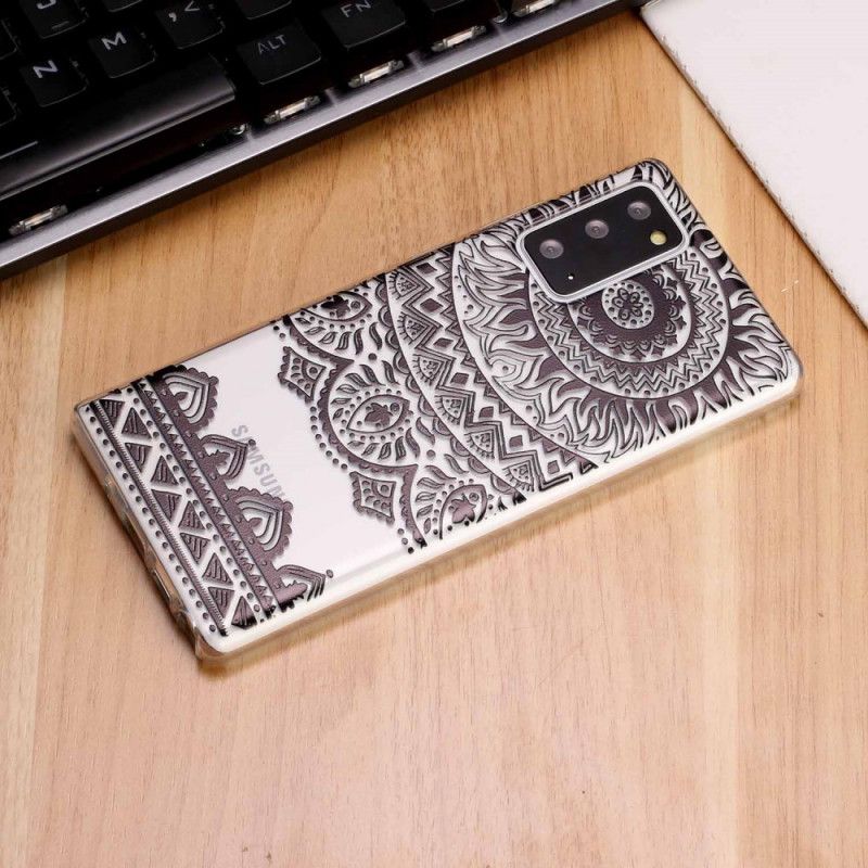 Deksel for Samsung Galaxy Note 20 Gjennomsiktige Blomstermandala