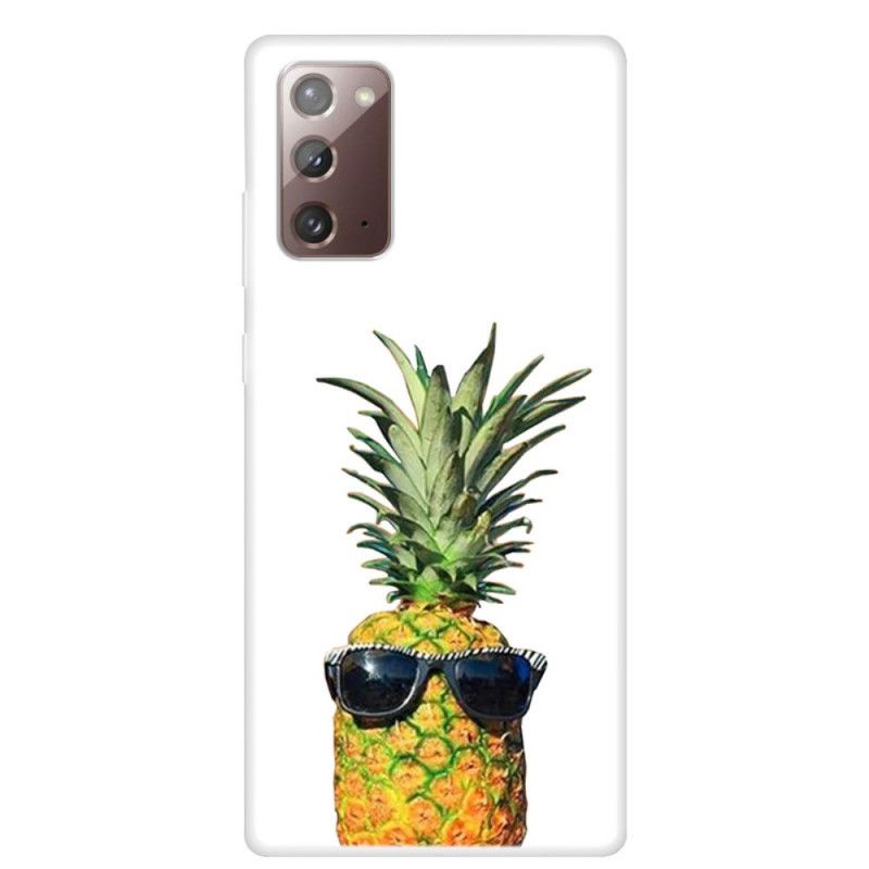 Deksel Samsung Galaxy Note 20 Gjennomsiktig Ananas Med Briller