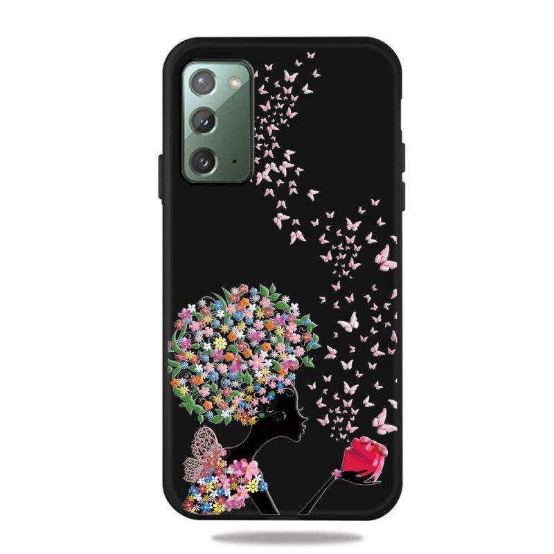 Deksel Samsung Galaxy Note 20 Mobildeksel Kvinne Med Blomsterhode