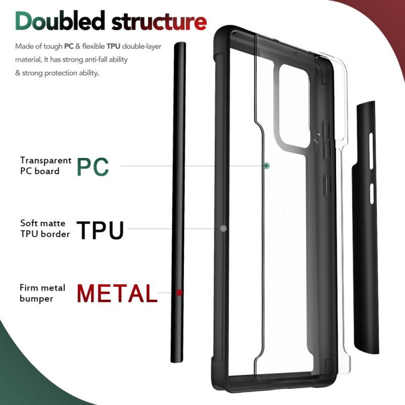 Deksel Samsung Galaxy Note 20 Svart Fasede Kanter Og Metall