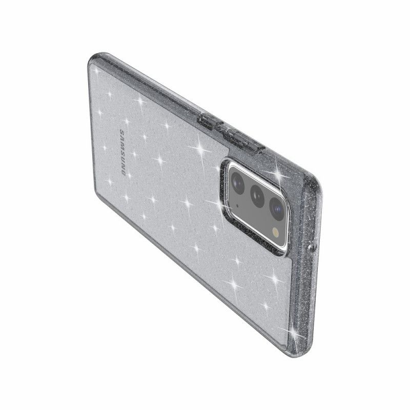 Deksel Samsung Galaxy Note 20 Svart Glitterpulver