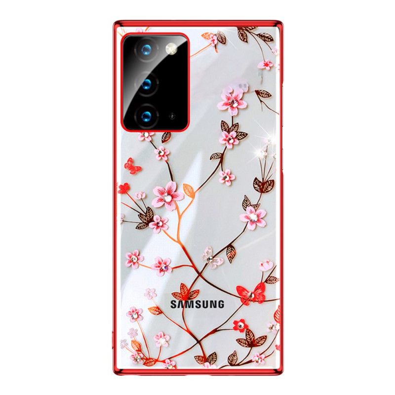 Deksel Samsung Galaxy Note 20 Svart Sulada Blomster Og Metalleffekt