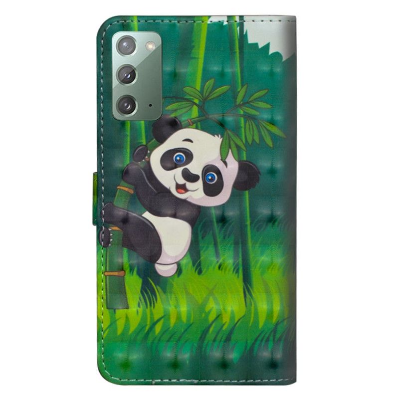 Folio Deksel for Samsung Galaxy Note 20 Panda Og Bambus