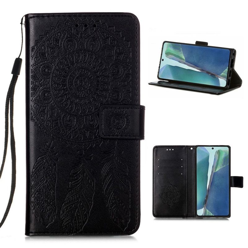 Folio Deksel for Samsung Galaxy Note 20 Svart Dreamcatcher-Trykk Og Nøkkelbånd