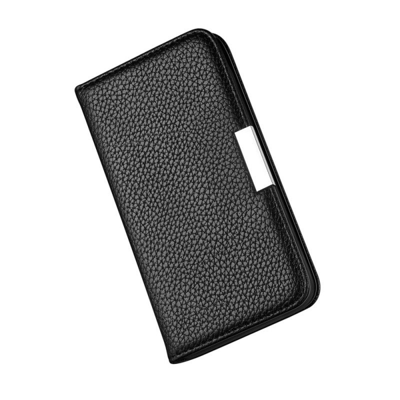 Folio Deksel for Samsung Galaxy Note 20 Svart Ultra Chic Lychee Imitert Skinn