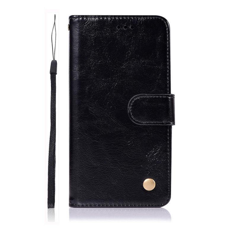 Folio Deksel for Samsung Galaxy Note 20 Svart Vintage Skinneffekt Med Stropp