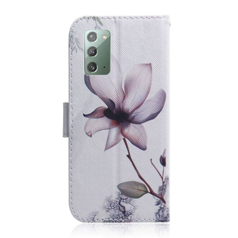 Folio Deksel Samsung Galaxy Note 20 Gammel Roseblomst Beskyttelse