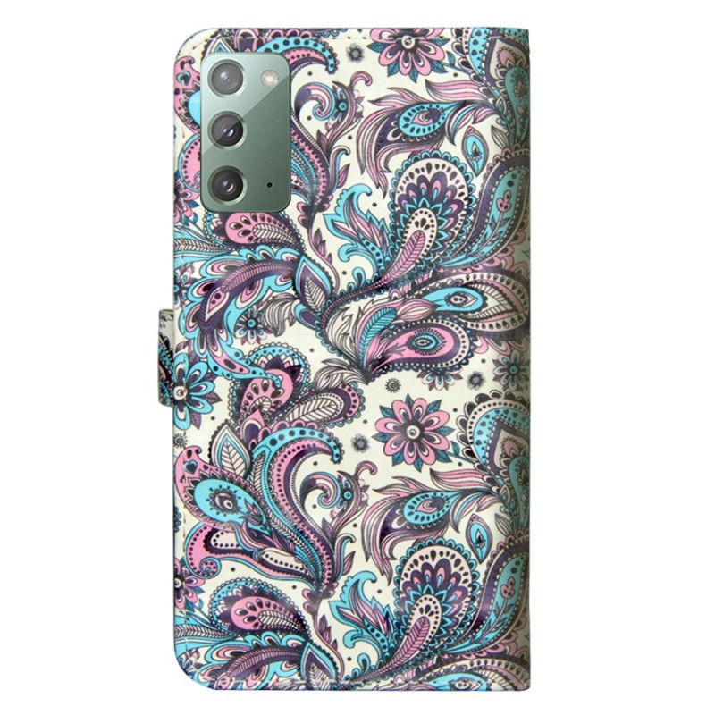 Folio Deksel Samsung Galaxy Note 20 Mønstrede Blomster