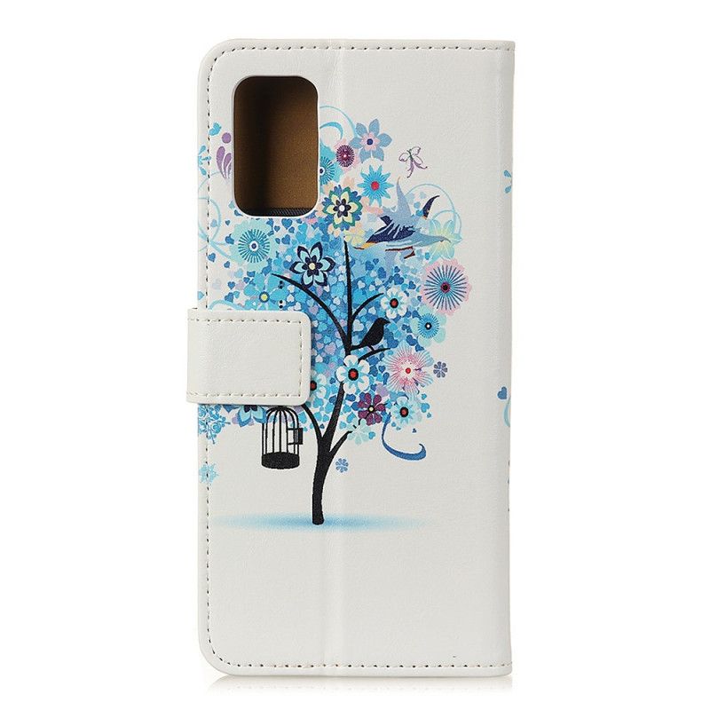 Folio Deksel Samsung Galaxy Note 20 Oransje Blomstrende Tre