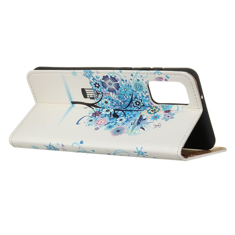 Folio Deksel Samsung Galaxy Note 20 Oransje Blomstrende Tre