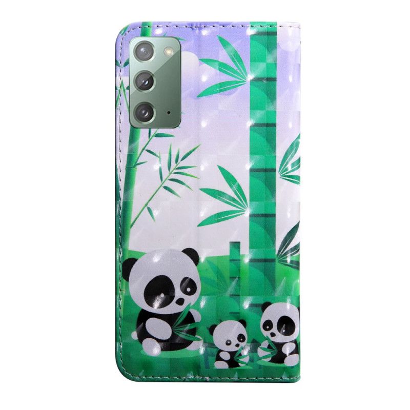 Folio Deksel Samsung Galaxy Note 20 Pandafamilie Beskyttelse