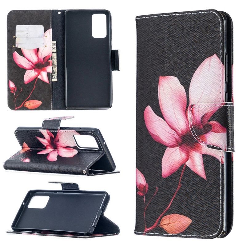 Folio Deksel Samsung Galaxy Note 20 Rosa Blomst